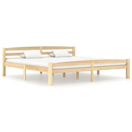 Bettgestell aus massivem Kiefernholz, 200 x 200 cm von vidaXL, Betten und Lattenroste - Ref: Foro24-322067, Preis: 108,37 €, ...