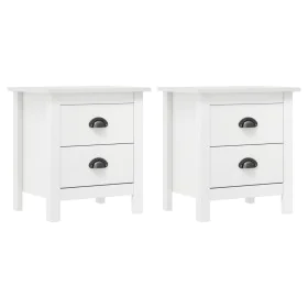 Mesita de noche Hill madera maciza de pino blanco 46x35x49,5 cm de vidaXL, Mesitas de noche - Ref: Foro24-288908, Precio: 102...