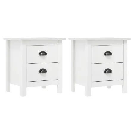 Mesita de noche Hill madera maciza de pino blanco 46x35x49,5 cm de vidaXL, Mesitas de noche - Ref: Foro24-288908, Precio: 102...