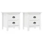 Mesita de noche Hill madera maciza de pino blanco 46x35x49,5 cm de vidaXL, Mesitas de noche - Ref: Foro24-288908, Precio: 102...