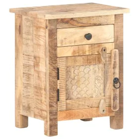 Mesita de noche de madera de mango rugosa 40x30x50 cm de vidaXL, Mesitas de noche - Ref: Foro24-320234, Precio: 149,92 €, Des...