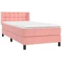 Box spring bed with pink velvet mattress 90x200 cm by , Beds and slatted bases - Ref: Foro24-3131182, Price: 304,41 €, Discou...