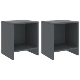 Mesitas de noche 2 uds madera de pino gris oscuro 35x30x40 cm de vidaXL, Mesitas de noche - Ref: Foro24-322244, Precio: 39,83...