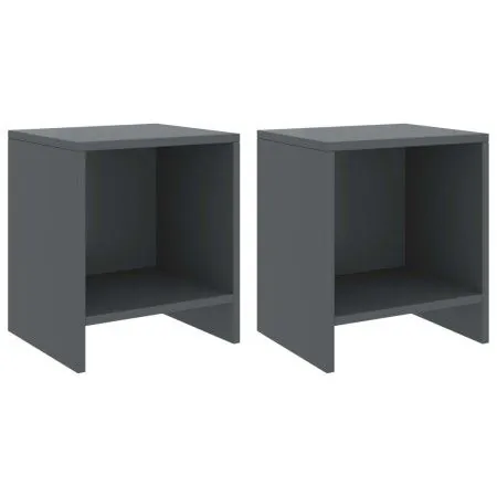 Mesitas de noche 2 uds madera de pino gris oscuro 35x30x40 cm de vidaXL, Mesitas de noche - Ref: Foro24-322244, Precio: 39,83...