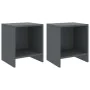 Mesitas de noche 2 uds madera de pino gris oscuro 35x30x40 cm de vidaXL, Mesitas de noche - Ref: Foro24-322244, Precio: 39,83...