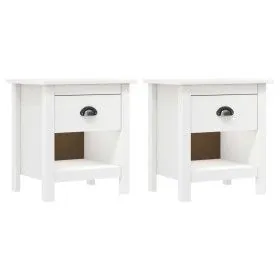 Mesitas de noche 2 uds Hill madera maciza de pino 46x35x49,5 cm de vidaXL, Mesitas de noche - Ref: Foro24-288968, Precio: 83,...