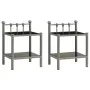 Mesitas de noche 2 unidades metal y vidrio gris y negro de vidaXL, Mesitas de noche - Ref: Foro24-325077, Precio: 45,86 €, De...