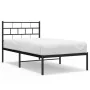 Bed frame with black metal headboard 75x190 cm by , Beds and slatted bases - Ref: Foro24-355649, Price: 64,07 €, Discount: %