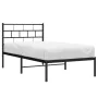 Bed frame with black metal headboard 75x190 cm by , Beds and slatted bases - Ref: Foro24-355649, Price: 64,07 €, Discount: %