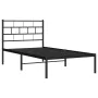 Bed frame with black metal headboard 75x190 cm by , Beds and slatted bases - Ref: Foro24-355649, Price: 64,07 €, Discount: %