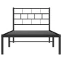 Bed frame with black metal headboard 75x190 cm by , Beds and slatted bases - Ref: Foro24-355649, Price: 64,07 €, Discount: %