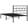 Bed frame with black metal headboard 75x190 cm by , Beds and slatted bases - Ref: Foro24-355649, Price: 64,07 €, Discount: %