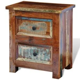 Mesita de noche con 2 cajones madera maciza reciclada de vidaXL, Mesitas de noche - Ref: Foro24-241643, Precio: 168,61 €, Des...