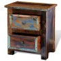 Mesita de noche con 2 cajones madera maciza reciclada de vidaXL, Mesitas de noche - Ref: Foro24-241643, Precio: 168,61 €, Des...