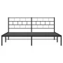 Bed frame with black metal headboard 183x213 cm by , Beds and slatted bases - Ref: Foro24-355664, Price: 98,36 €, Discount: %