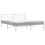 Metal bed frame with white headboard 193x203 cm by , Beds and slatted bases - Ref: Foro24-372234, Price: 98,84 €, Discount: %