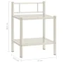 Mesita de noche metal vidrio blanco transparente 45x34,5x60,5cm de vidaXL, Mesitas de noche - Ref: Foro24-325090, Precio: 31,...