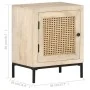 Mesita de noche madera maciza mango y caña natural 40x30x50 cm de vidaXL, Mesitas de noche - Ref: Foro24-323509, Precio: 76,2...