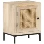 Mesita de noche madera maciza mango y caña natural 40x30x50 cm de vidaXL, Mesitas de noche - Ref: Foro24-323509, Precio: 76,2...