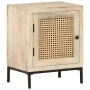 Mesita de noche madera maciza mango y caña natural 40x30x50 cm de vidaXL, Mesitas de noche - Ref: Foro24-323509, Precio: 76,2...