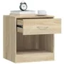 Mesitas de noche 2 unidades con un cajón y estante color roble de vidaXL, Mesitas de noche - Ref: Foro24-242546, Precio: 53,7...