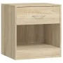 Nightstands 2 units with one drawer and oak shelf by vidaXL, Nightstands - Ref: Foro24-242546, Price: 53,76 €, Discount: %