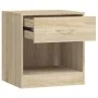 Mesitas de noche 2 unidades con un cajón y estante color roble de vidaXL, Mesitas de noche - Ref: Foro24-242546, Precio: 53,7...