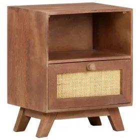 Mesita de noche de madera maciza de mango 40x30x50 cm de vidaXL, Mesitas de noche - Ref: Foro24-323597, Precio: 85,06 €, Desc...
