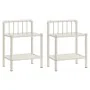 Mesitas de noche 2 unidades metal vidrio blanco y transparente de vidaXL, Mesitas de noche - Ref: Foro24-325102, Precio: 52,9...