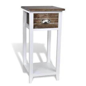 Nachttisch mit 1 braunen und weißen Schublade von vidaXL, Nachttische - Ref: Foro24-242039, Preis: 51,35 €, Rabatt: %