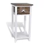 Mesita de noche con 1 cajón marrón y blanca de vidaXL, Mesitas de noche - Ref: Foro24-242039, Precio: 51,35 €, Descuento: %