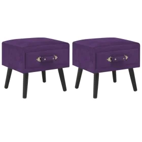 Mesitas de noche 2 unidades 40x35x40cm terciopelo morado oscuro de vidaXL, Mesitas de noche - Ref: Foro24-276385, Precio: 123...
