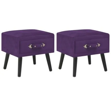 Mesitas de noche 2 unidades 40x35x40cm terciopelo morado oscuro de vidaXL, Mesitas de noche - Ref: Foro24-276385, Precio: 123...