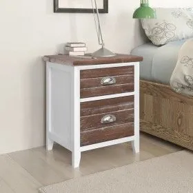 Nightstands with 2 drawers 2 units brown and white by vidaXL, Nightstands - Ref: Foro24-242042, Price: 67,70 €, Discount: %