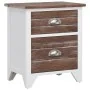 Mesitas de noche con 2 cajones 2 unidades marrón y blanco de vidaXL, Mesitas de noche - Ref: Foro24-242042, Precio: 67,70 €, ...
