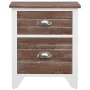 Mesitas de noche con 2 cajones 2 unidades marrón y blanco de vidaXL, Mesitas de noche - Ref: Foro24-242042, Precio: 67,70 €, ...
