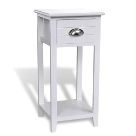 White nightstand with 1 drawer by vidaXL, Nightstands - Ref: Foro24-242040, Price: 49,37 €, Discount: %
