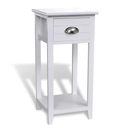 Weißer Nachttisch mit 1 Schublade von vidaXL, Nachttische - Ref: Foro24-242040, Preis: 49,37 €, Rabatt: %
