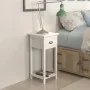 Mesita de noche con 1 cajón blanca de vidaXL, Mesitas de noche - Ref: Foro24-242040, Precio: 49,37 €, Descuento: %