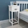 Mesita de noche con 1 cajón blanca de vidaXL, Mesitas de noche - Ref: Foro24-242040, Precio: 49,37 €, Descuento: %