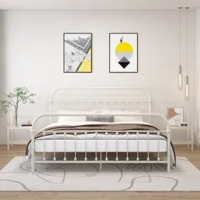 Nachttische 2 Einheiten aus weißem Metall und transparentem Glas von vidaXL, Nachttische - Ref: Foro24-325094, Preis: 51,24 €...