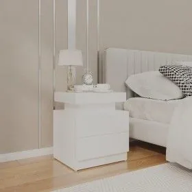 Mesita de noche madera contrachapada blanco 45x35x52 cm de vidaXL, Mesitas de noche - Ref: Foro24-326849, Precio: 82,78 €, De...
