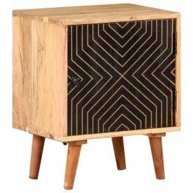 Mesita de noche de madera maciza de acacia 40x30x50 cm de vidaXL, Mesitas de noche - Ref: Foro24-322667, Precio: 84,60 €, Des...