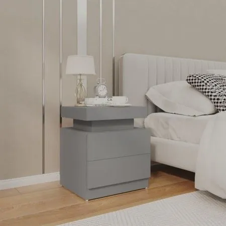 Gray engineered wood bedside table 45x35x52 cm by vidaXL, Nightstands - Ref: Foro24-326851, Price: 106,42 €, Discount: %