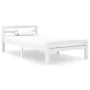Estructura de cama de madera maciza de pino blanca 100x200 cm de vidaXL, Camas y somieres - Ref: Foro24-322069, Precio: 142,9...