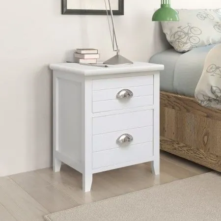 Nightstands with 2 drawers 2 units white by vidaXL, Nightstands - Ref: Foro24-242043, Price: 113,56 €, Discount: %