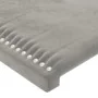 Hellgraues Samtkopfteil mit LED 183x16x118/128 cm von , Kopf- und Fußteile - Ref: Foro24-3123968, Preis: 107,04 €, Rabatt: %