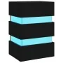 Mesita de noche luz LED madera de ingeniería negra 45x35x67 cm de vidaXL, Mesitas de noche - Ref: Foro24-326841, Precio: 106,...