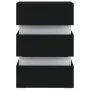 Mesita de noche luz LED madera de ingeniería negra 45x35x67 cm de vidaXL, Mesitas de noche - Ref: Foro24-326841, Precio: 106,...