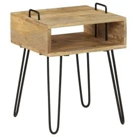 Mesita de noche de madera maciza de mango 40x34x47 cm de vidaXL, Mesitas de noche - Ref: Foro24-246019, Precio: 78,44 €, Desc...